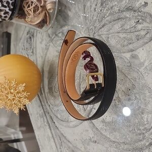 Women's 1" black snakeskin leather belt size 40 new